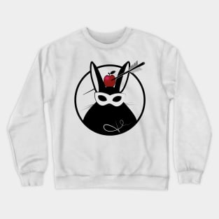 Bunny with apple and arrow patch Crewneck Sweatshirt